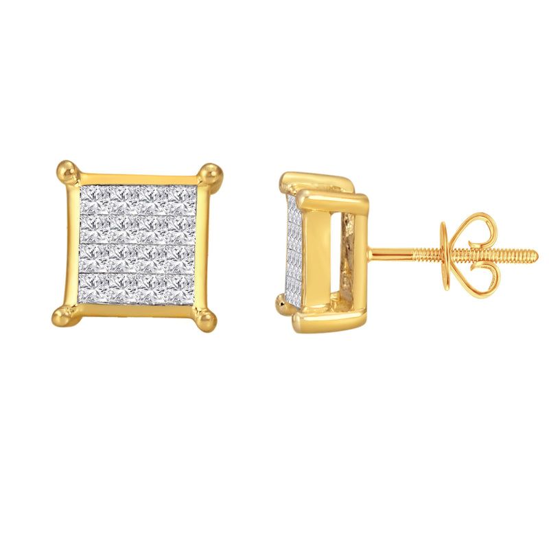 Yellow Gold Diamond Earrings