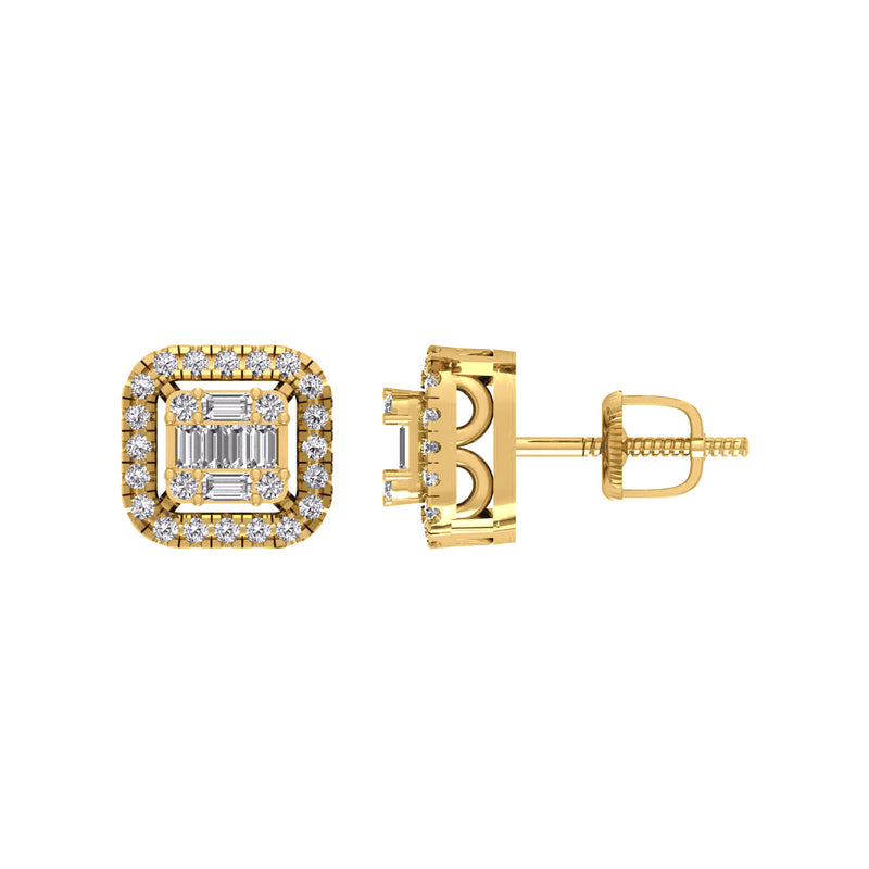 Yellow Gold Diamond Earrings