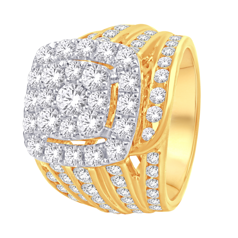 Yellow Gold Round Diamond Band Ring