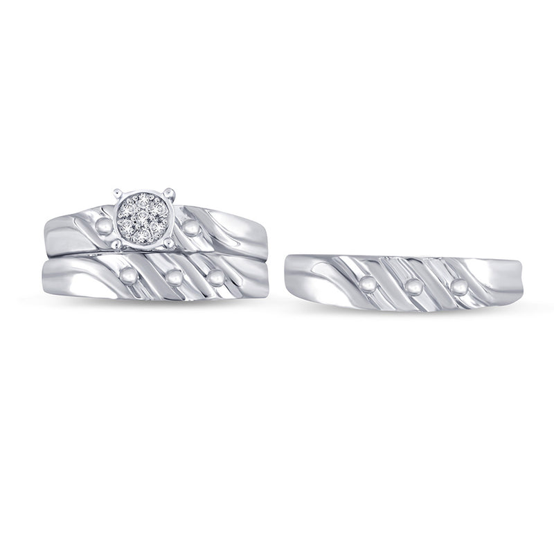 White Gold Diamond Mens Band Ring