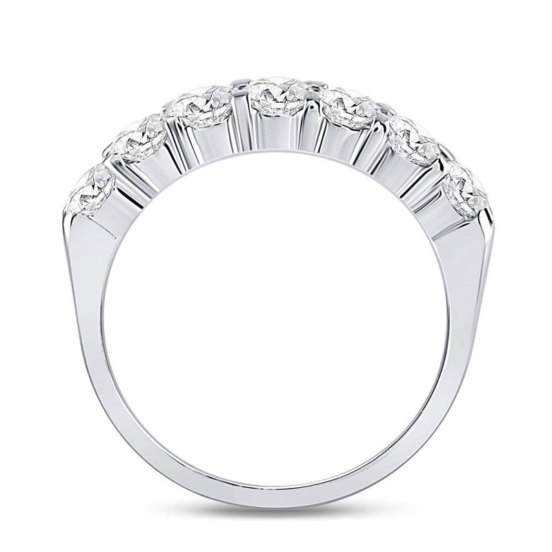 14kt White Gold Womens Round Diamond Single Row Comfort Wedding Band 1 Cttw