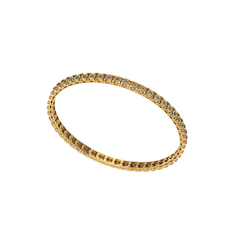 Yellow Gold Round Bangle Bracelet