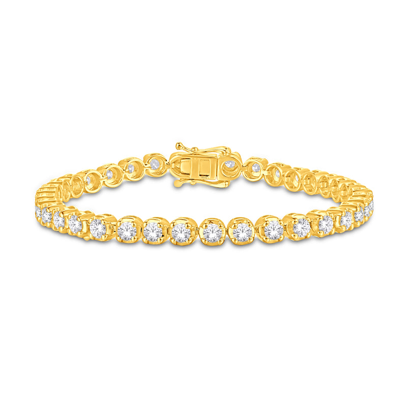 Yellow Gold Round Diamond Bracelet