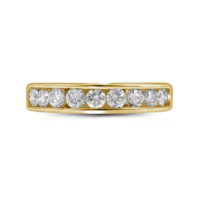 14kt Yellow Gold Womens Round Diamond Wedding Channel Set Band 1 Cttw