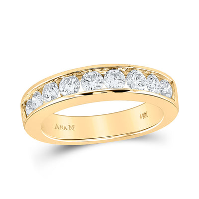 14kt Yellow Gold Womens Round Diamond Wedding Channel Set Band 1 Cttw