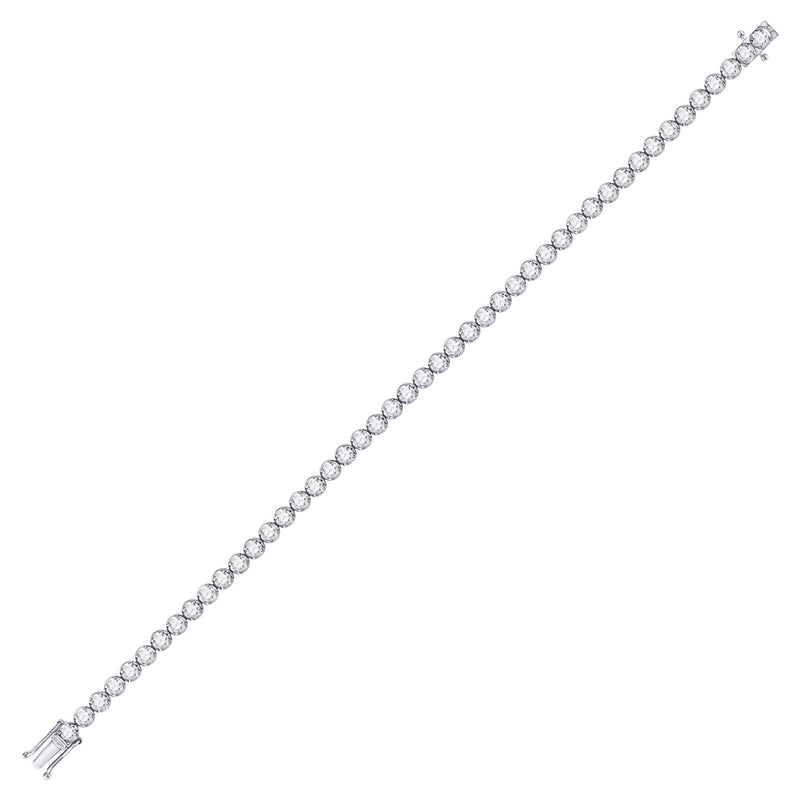 14kt White Gold Womens Round Diamond Classic Tennis Bracelet 4 Cttw