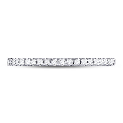 14kt White Gold Womens Round Diamond Wedding Machine-Set Band 1/5 Cttw