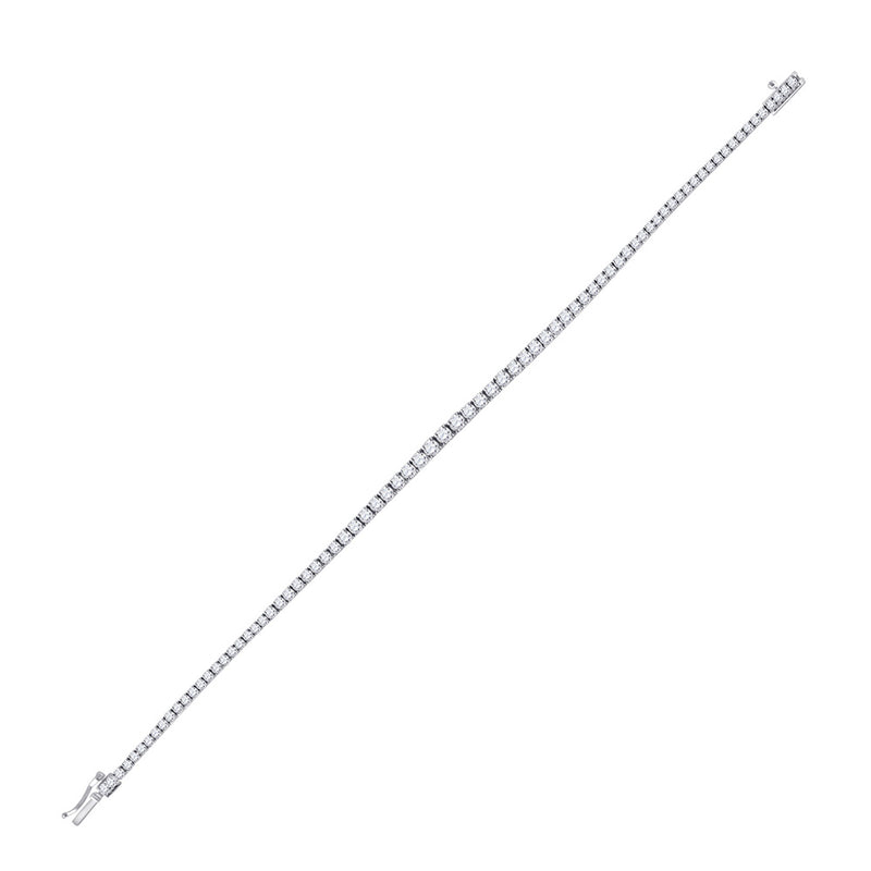 14kt White Gold Womens Round Diamond Tennis Bracelet 3 Cttw