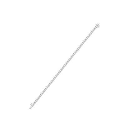 14kt White Gold Womens Round Diamond Statement Tennis Bracelet 5 Cttw