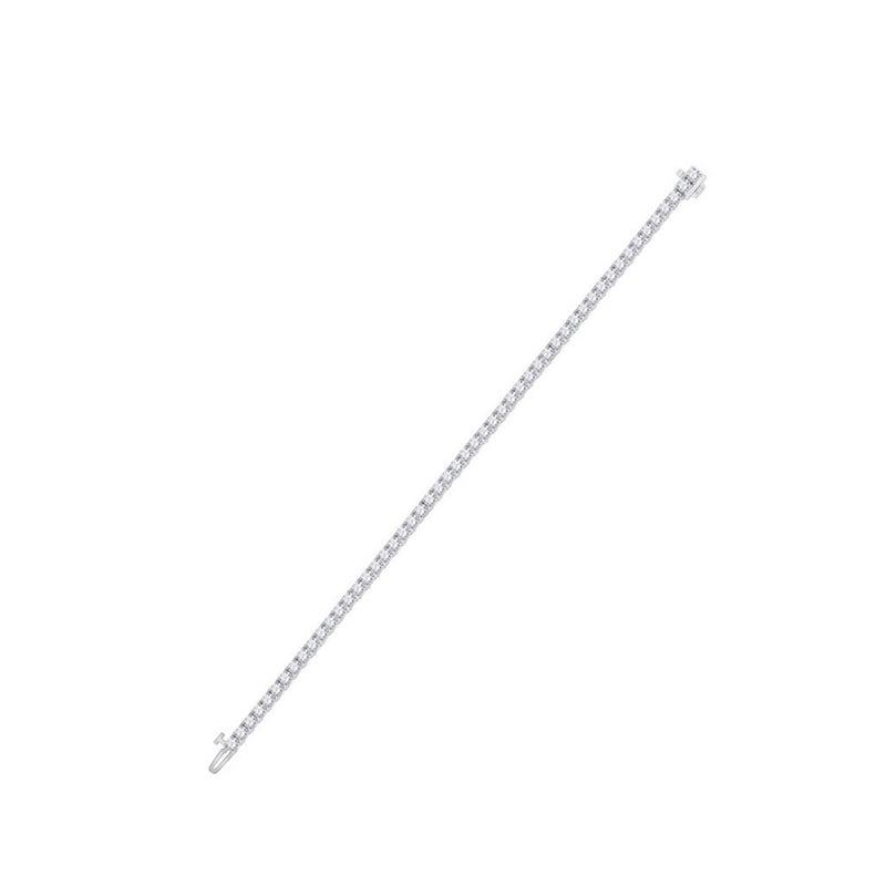 14kt White Gold Womens Round Diamond Statement Tennis Bracelet 5 Cttw