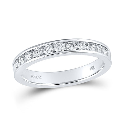 14kt White Gold Womens Round Diamond Wedding Machine Set Band 1/2 Cttw