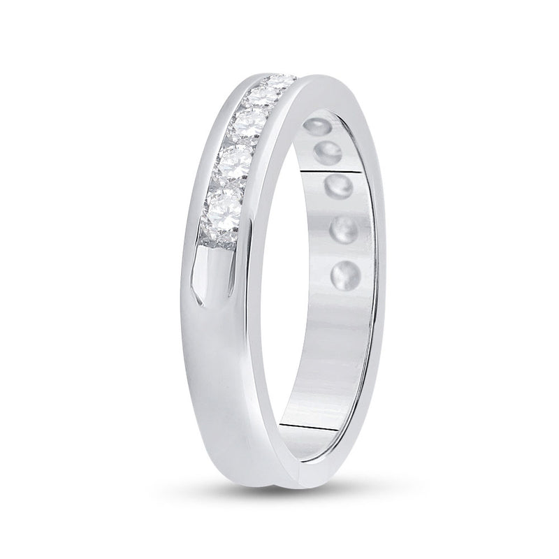 14kt White Gold Womens Round Diamond Wedding Band 3/4 Cttw