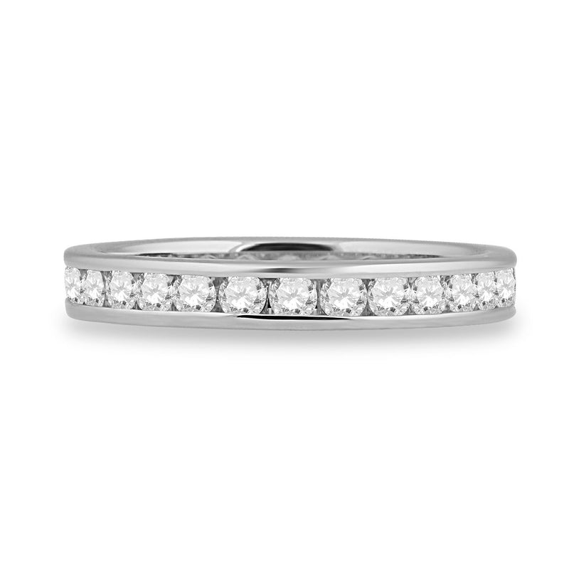 14kt White Gold Womens Round Diamond Eternity Wedding Band 1 Cttw