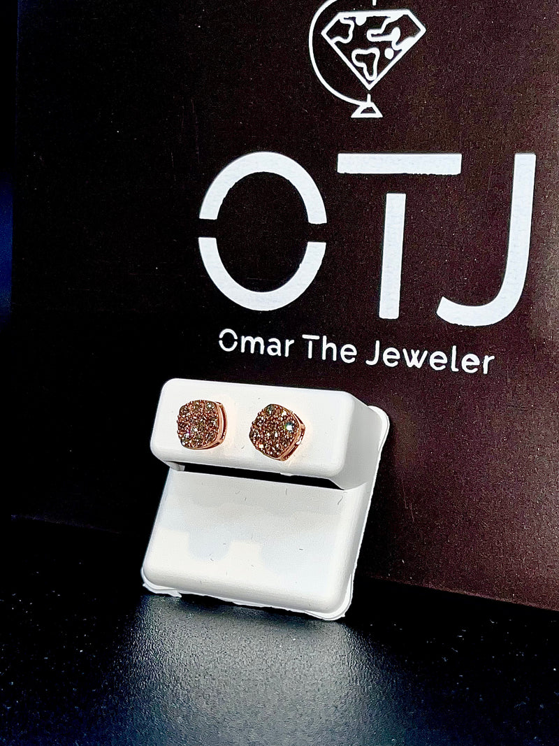 Custom 1.2ct VS1 Diamond Earrings in 10kt White, Yellow & Rose Gold